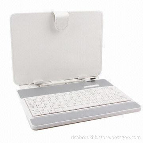 Leather Case with Keyboard for 8-inch Tablet PCs, Comes in White Color